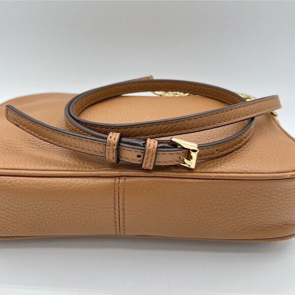 Fulton Cross-Body Bag Michael Kors Acorn Brown Pebbled Leather Large East West - Picture 9 of 16